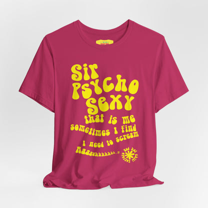 SIR PSYCHO SEXY / Red Hot Chili Peppers (Yellow text, Unisex Softstyle T-Shirt)