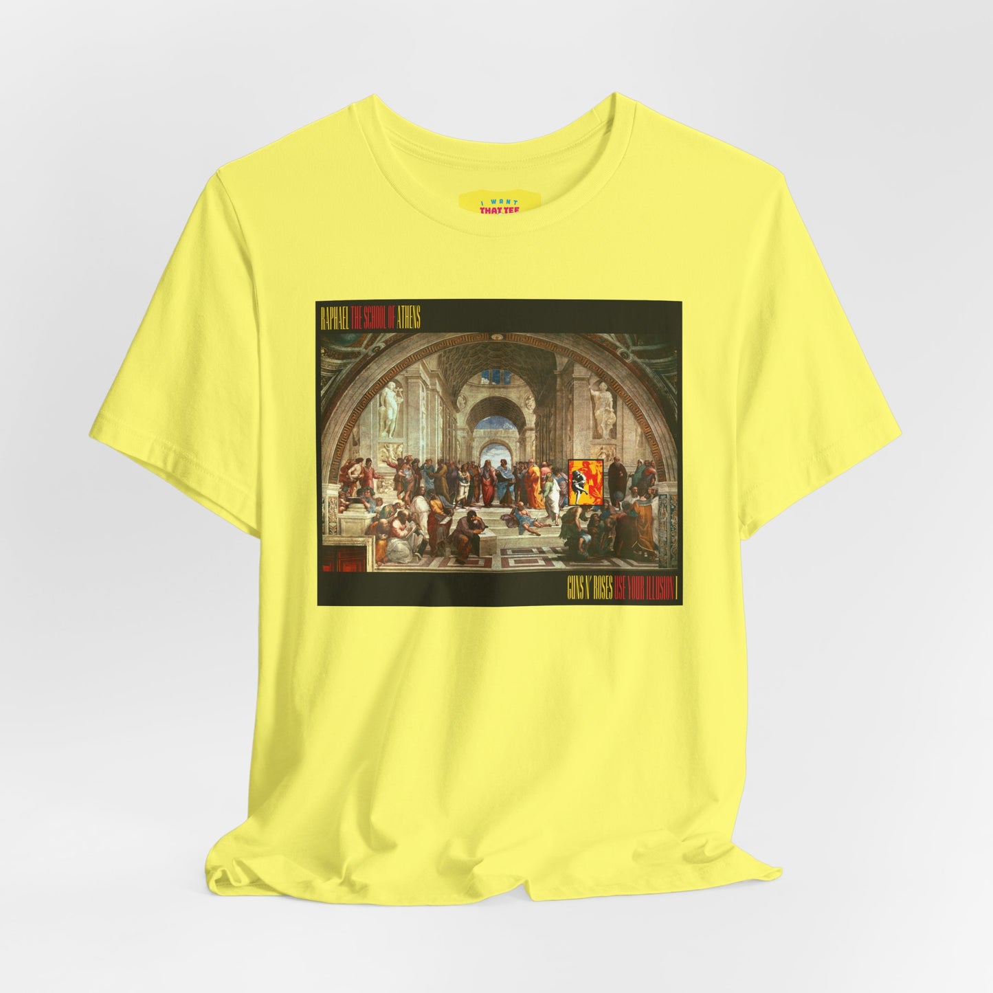 GUNS N ROSES - USE YOUR ILLUSION I ALBUM COVER + RAPHAEL ART (Unisex Jersey Short Sleeve Tee)