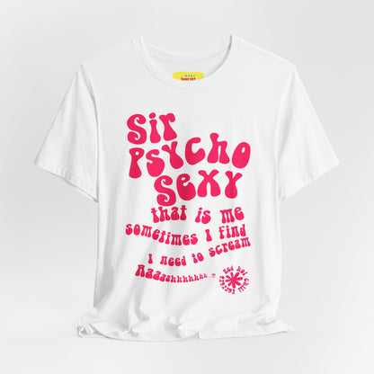 SIR PSYCHO SEXY / Red Hot Chili Peppers (Pink text, Unisex Softstyle T-Shirt)
