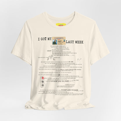 DRIVERS LICENSE - OLIVIA RODRIGO (Unisex Jersey Short Sleeve Tee)