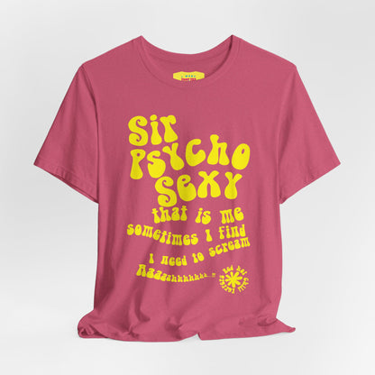 SIR PSYCHO SEXY / Red Hot Chili Peppers (Yellow text, Unisex Softstyle T-Shirt)
