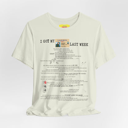 DRIVERS LICENSE - OLIVIA RODRIGO (Unisex Jersey Short Sleeve Tee)