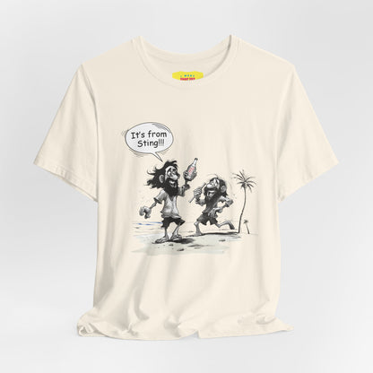 IT'S FROM STING! - THE POLICE BOTTLE JOKE (Unisex Jersey Short Sleeve Tee)