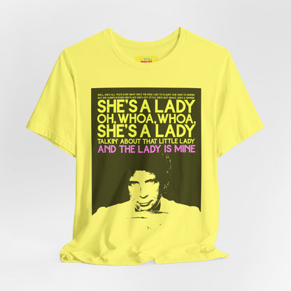 SHE'S A LADY - TOM JONES (Unisex Jersey Short Sleeve Tee)