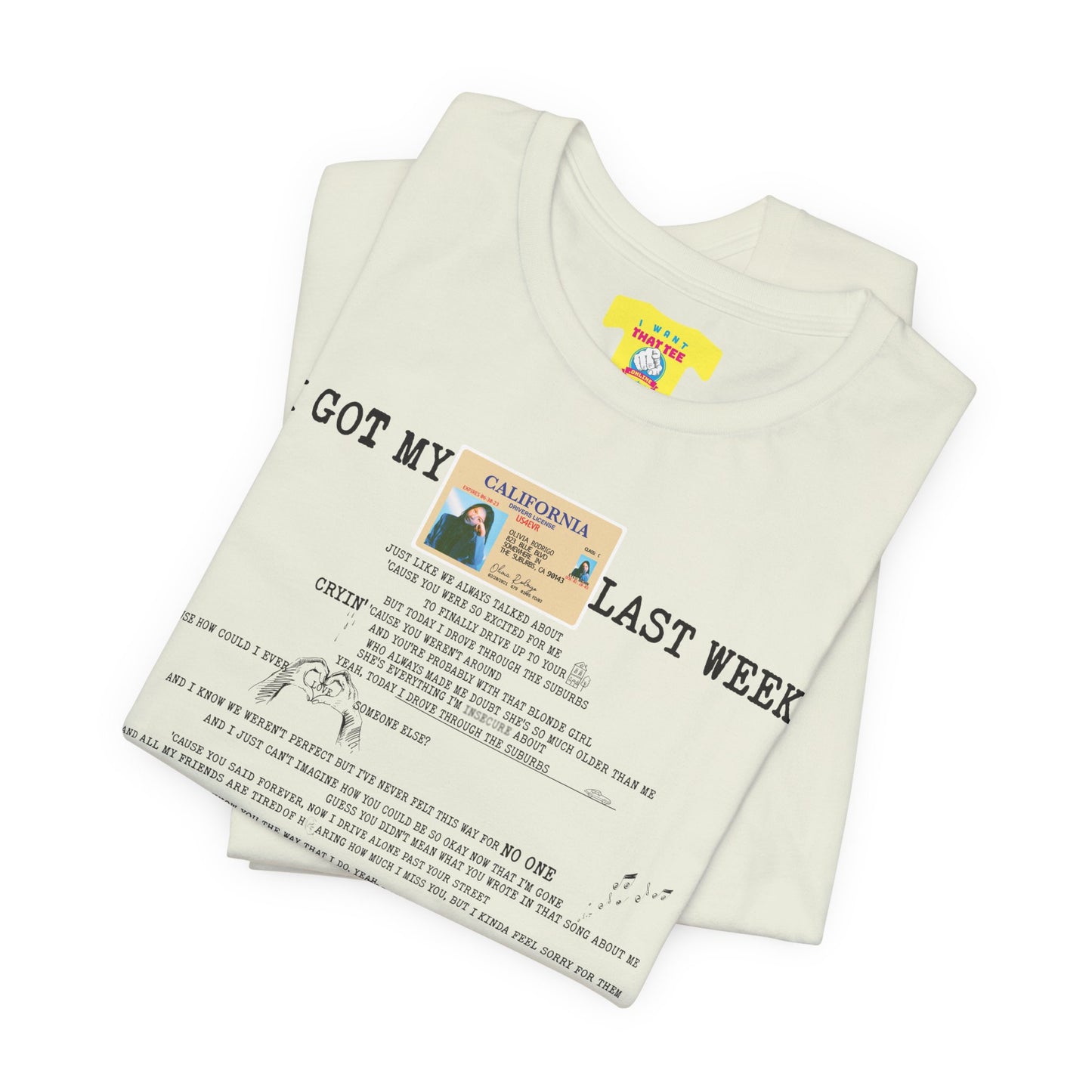 DRIVERS LICENSE - OLIVIA RODRIGO (Unisex Jersey Short Sleeve Tee)