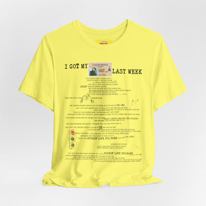 DRIVERS LICENSE - OLIVIA RODRIGO (Unisex Jersey Short Sleeve Tee)