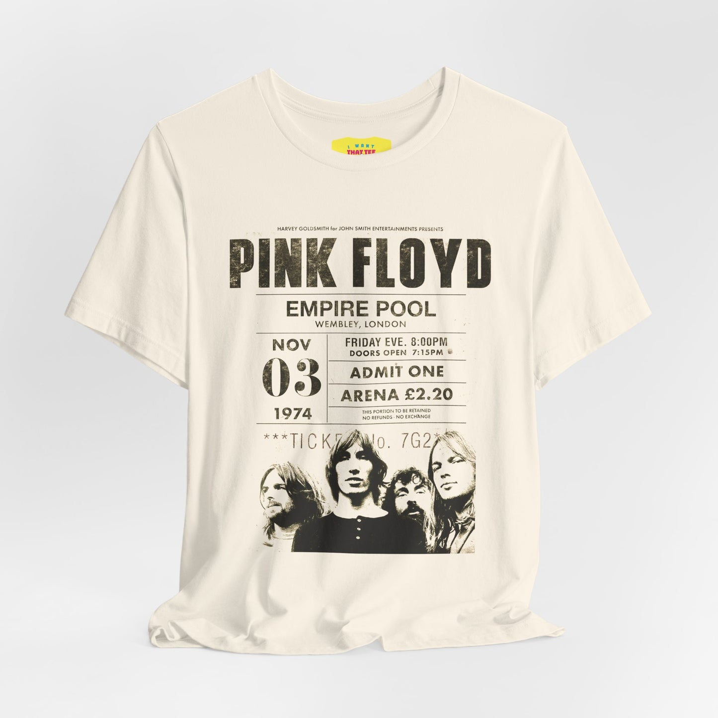 PINK FLOYD EMPIRE POOL CONCERT POSTER (Unisex Jersey Short Sleeve Tee)