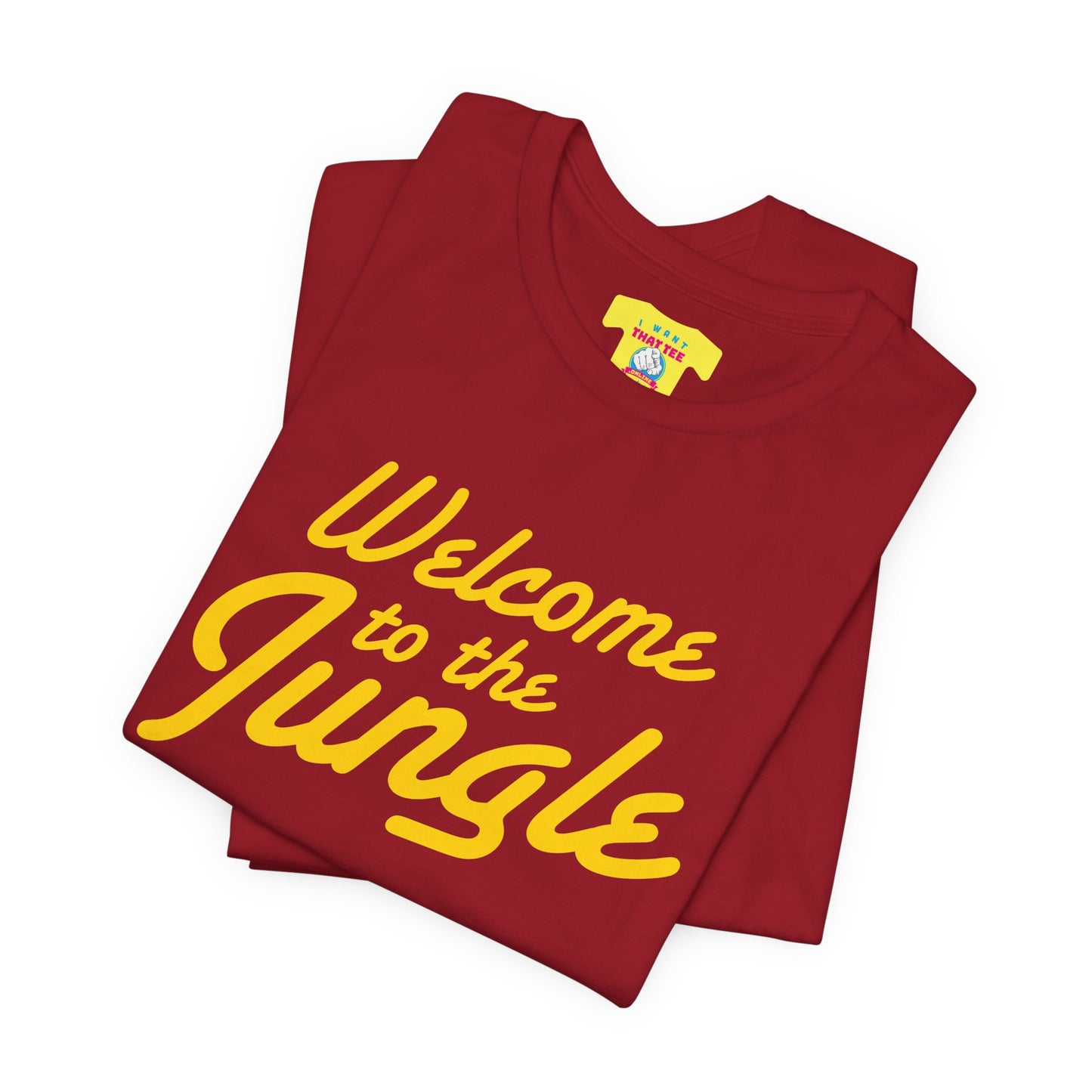 WELCOME TO THE JUNGLE - G'N'R (Yellow text, Unisex Softstyle T-Shirt)