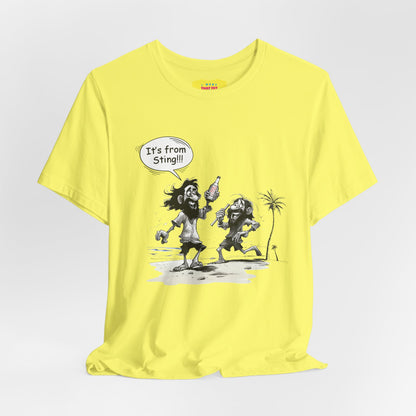 IT'S FROM STING! - THE POLICE BOTTLE JOKE (Unisex Jersey Short Sleeve Tee)