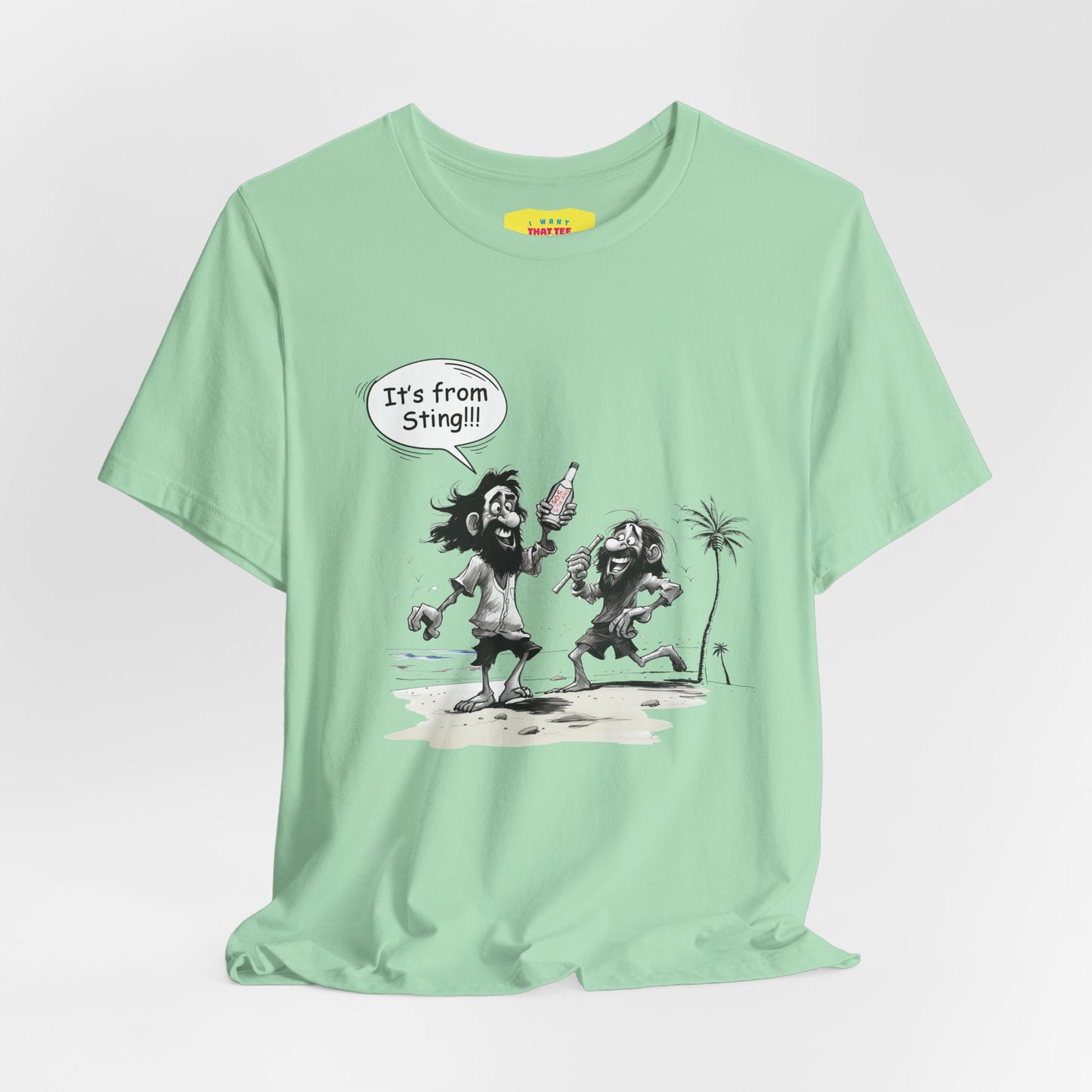 IT'S FROM STING! - THE POLICE BOTTLE JOKE (Unisex Jersey Short Sleeve Tee)