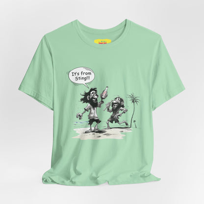 IT'S FROM STING! - THE POLICE BOTTLE JOKE (Unisex Jersey Short Sleeve Tee)