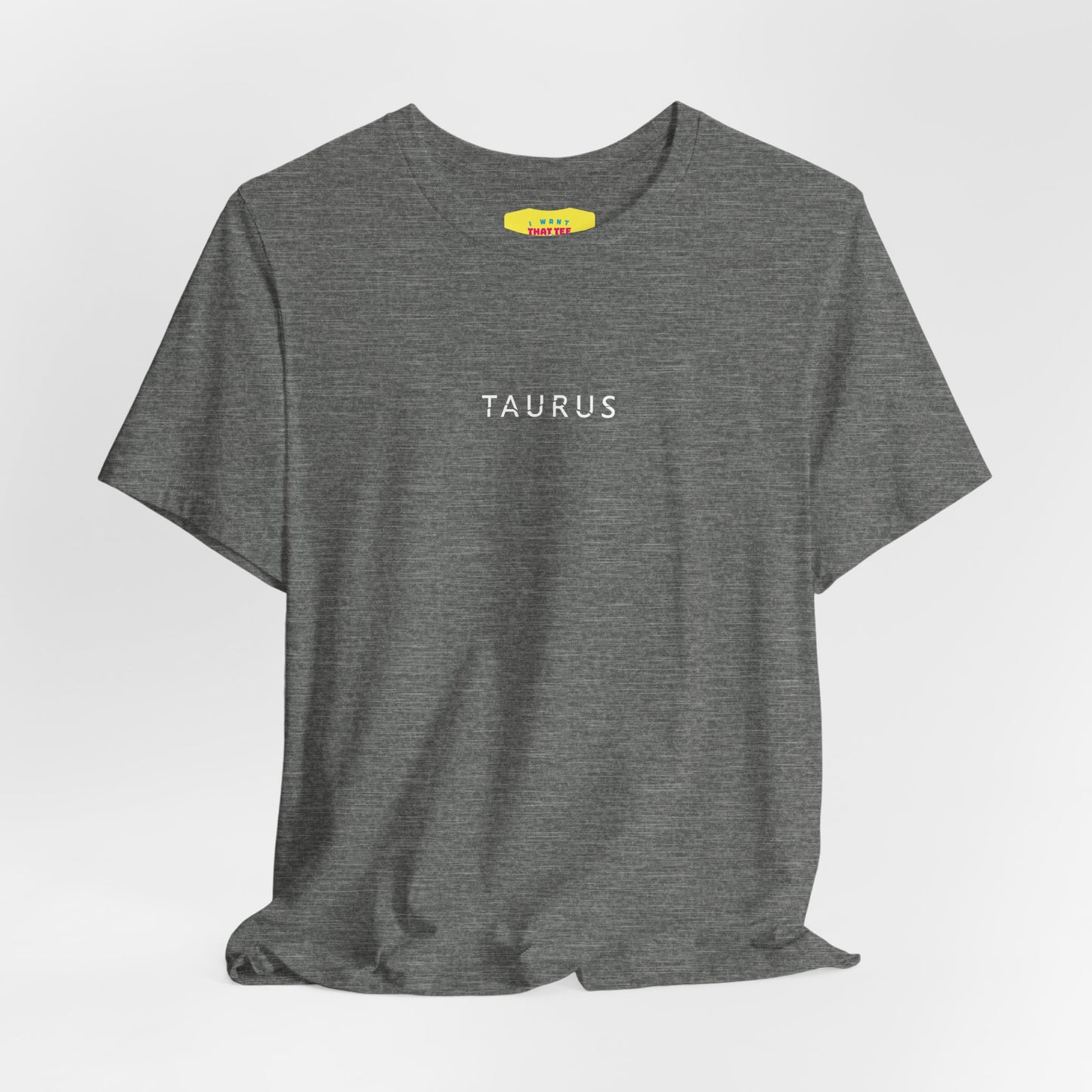 TAURUS WHITE WORD LOGO - (Unisex Jersey Short Sleeve Tee)