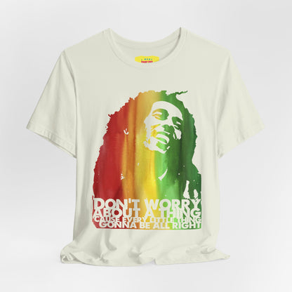 THREE LITTLE BIRDS - B0B MARLEY (Unisex Jersey Short Sleeve Tee)