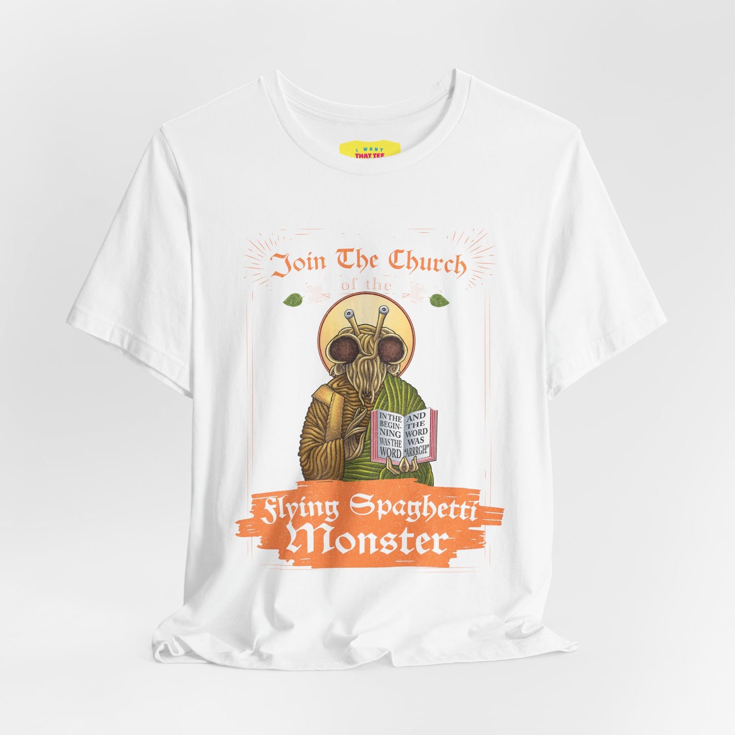 JOIN THE CHURCH OF THE FLYING SPAGHETTI MONSTER (Unisex Jersey Short Sleeve Tee)