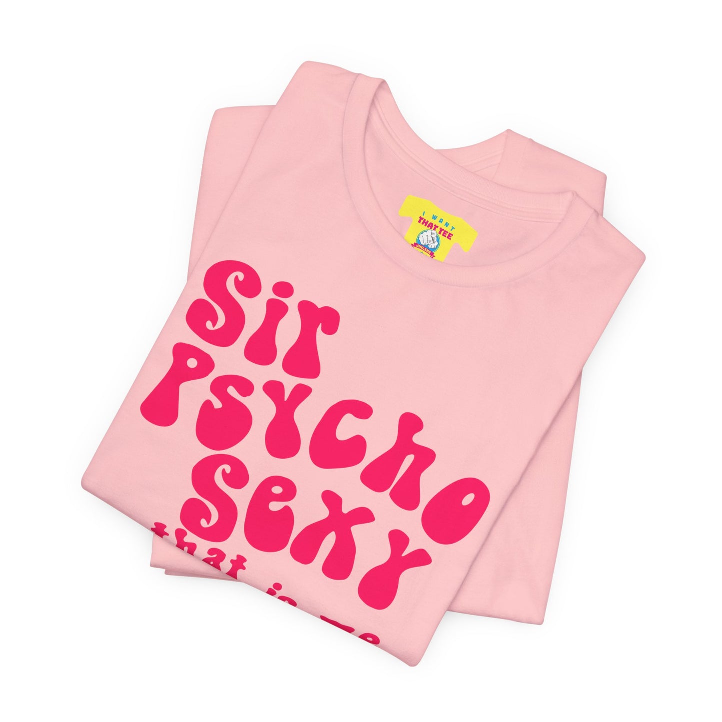 SIR PSYCHO SEXY / Red Hot Chili Peppers (Pink text, Unisex Softstyle T-Shirt)