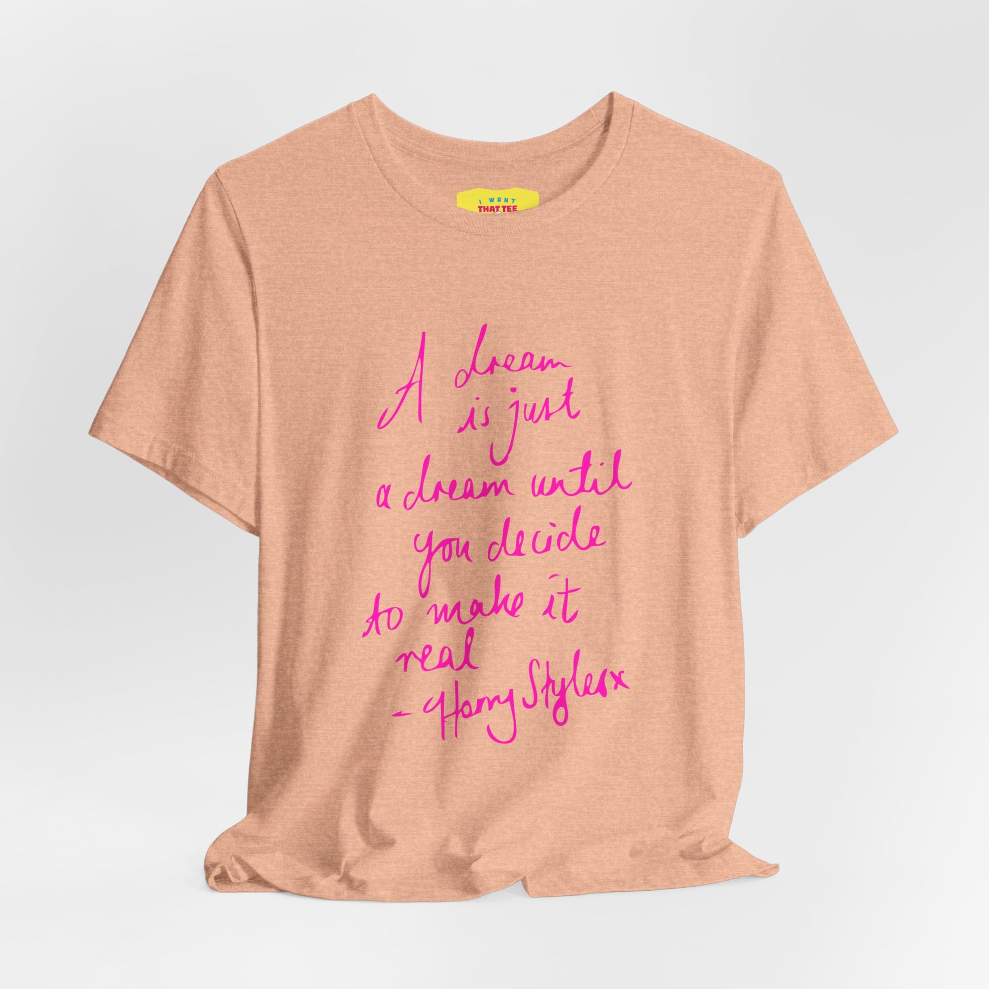 A DREAM IS JUST A DREAM - HARRY STYLES (Pink text, Unisex Softstyle T-Shirt)
