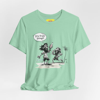 IT'S FROM STING! - THE POLICE BOTTLE JOKE (Unisex Jersey Short Sleeve Tee)