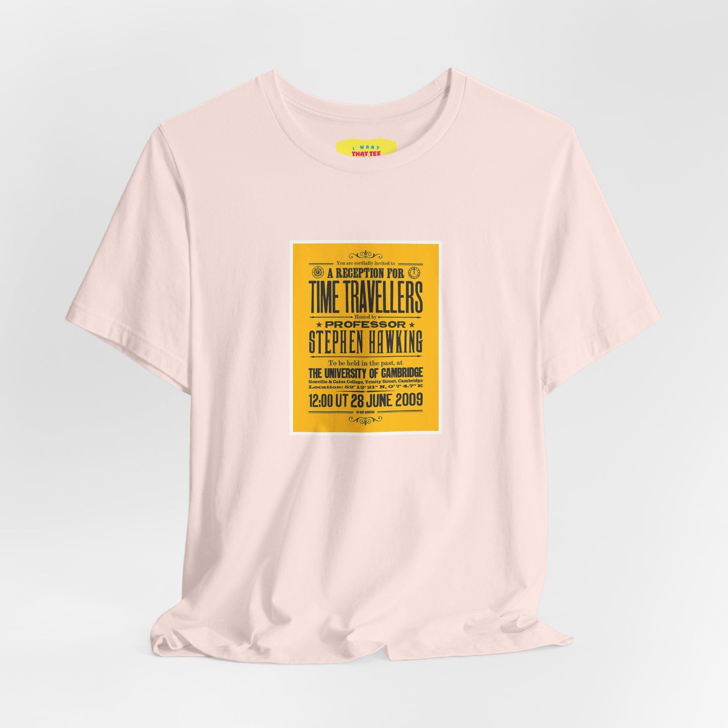 A RECEPTION FOR TIME TRAVELLERS - STEPHEN HAWKINGS TIME TRAVELLERS PARTY (Unisex Softstyle T-Shirt)