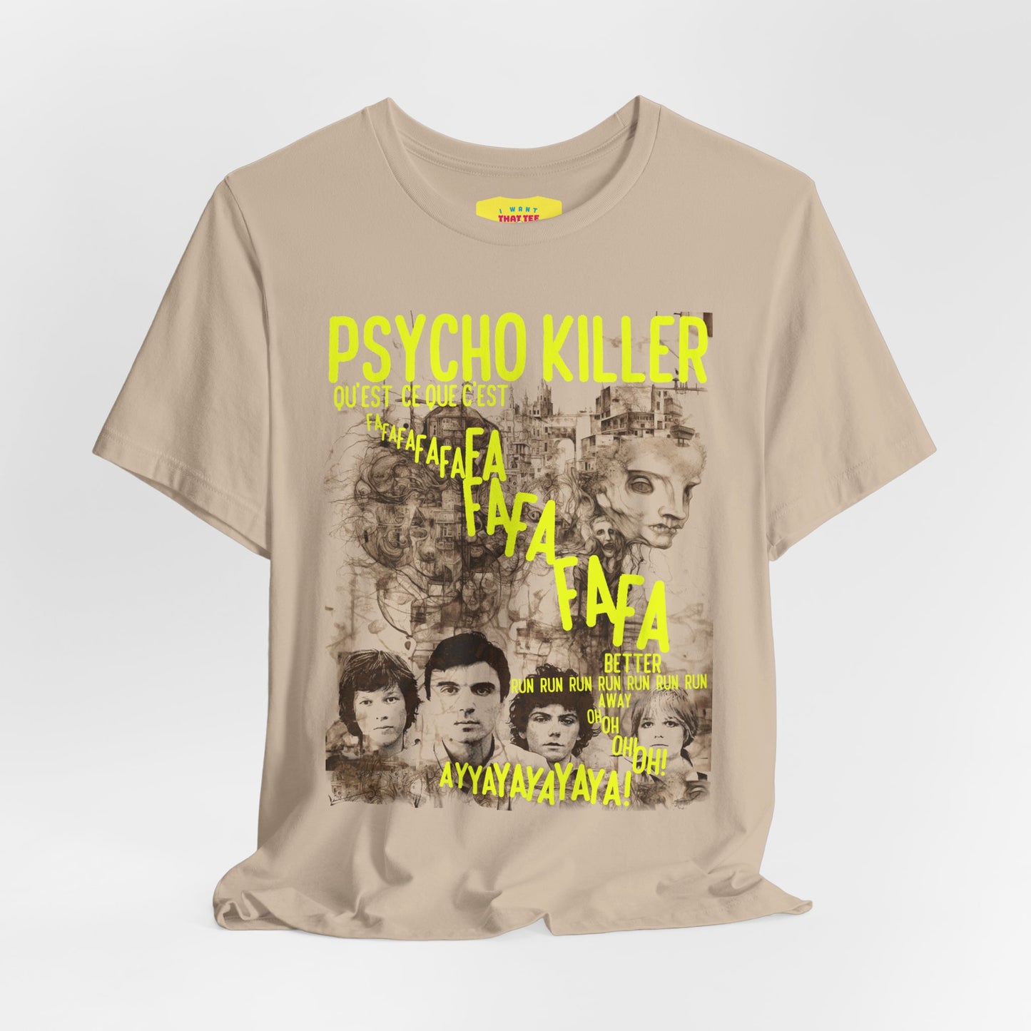 PSYCHOKILLER - TALKING HEADS LYRICS (Unisex Jersey Short Sleeve Tee)