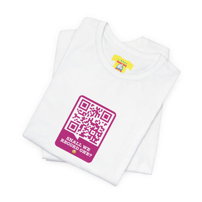 SHALL WE RECORD ONE? - PORN QR JOKE (Unisex Softstyle T-Shirt)