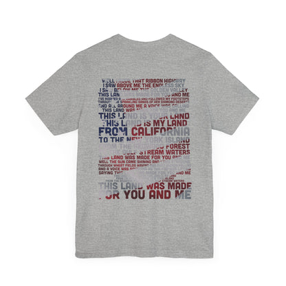 THIS LAND IS YOUR LAND - BRUCE SPRINGSTEEN (Unisex Jersey Short Sleeve Tee)