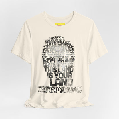 THIS LAND IS YOUR LAND - BRUCE SPRINGSTEEN (Unisex Jersey Short Sleeve Tee)